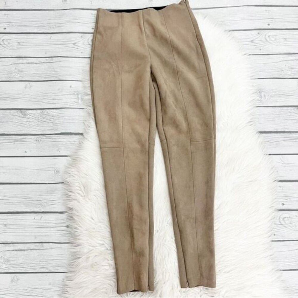 Zara Tan Suede Skinny Pants